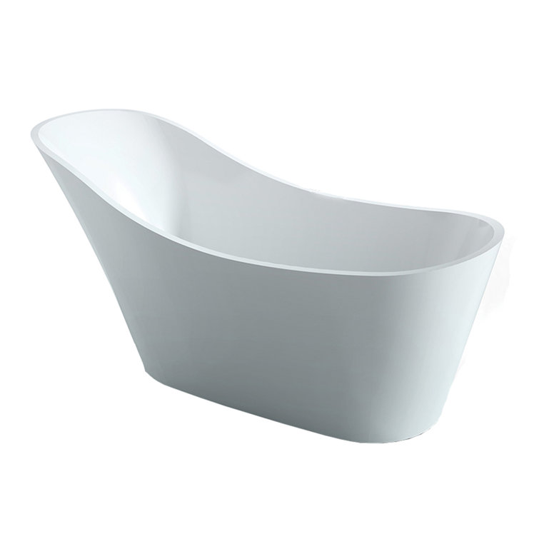 Luster White 67'' Freestanding Acrylic Soaking Bathtub