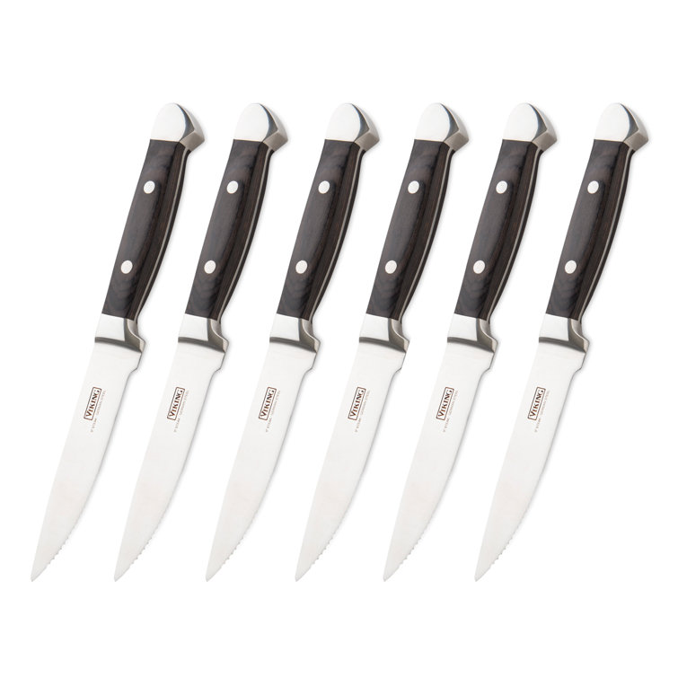 Viking Viking Steakhouse Pakka Wood 6-Piece Steak Knife Set with Wooden Box (Set of 6)