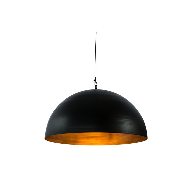 Gravity Solar Black & Vintage Copper Dome Pendant Light