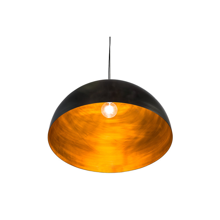 Gravity Solar Black & Vintage Copper Dome Pendant Light