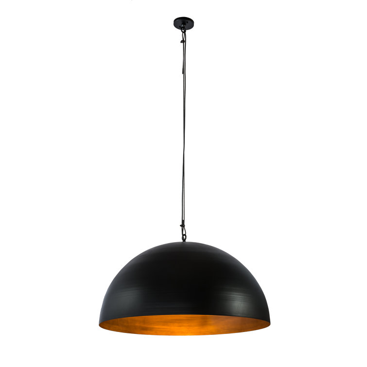 Gravity Solar Black & Vintage Copper Dome Pendant Light
