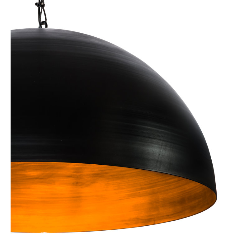 Gravity Solar Black & Vintage Copper Dome Pendant Light