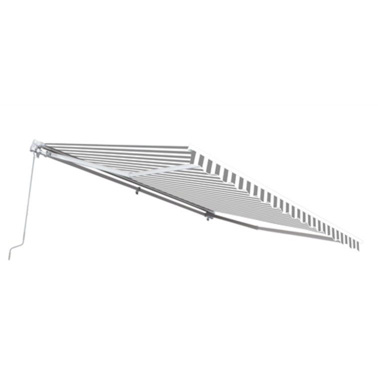 Burgundy Motorized Retractable Patio Awning with White Frame
