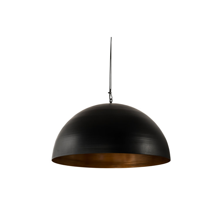 Gravity Solar Black & Vintage Copper Dome Pendant Light
