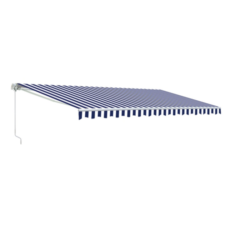 Silver Gray 13 x 10 ft Retractable Patio Awning with White Aluminum Frame