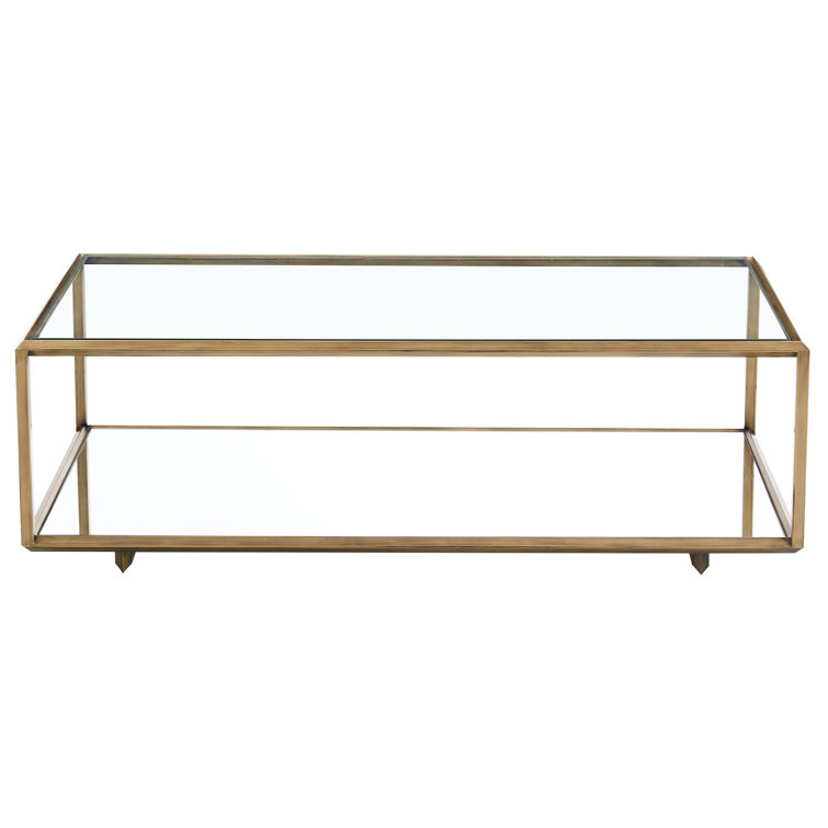 Florabella Bronze Mirrored Glass Coffee Table with Storage