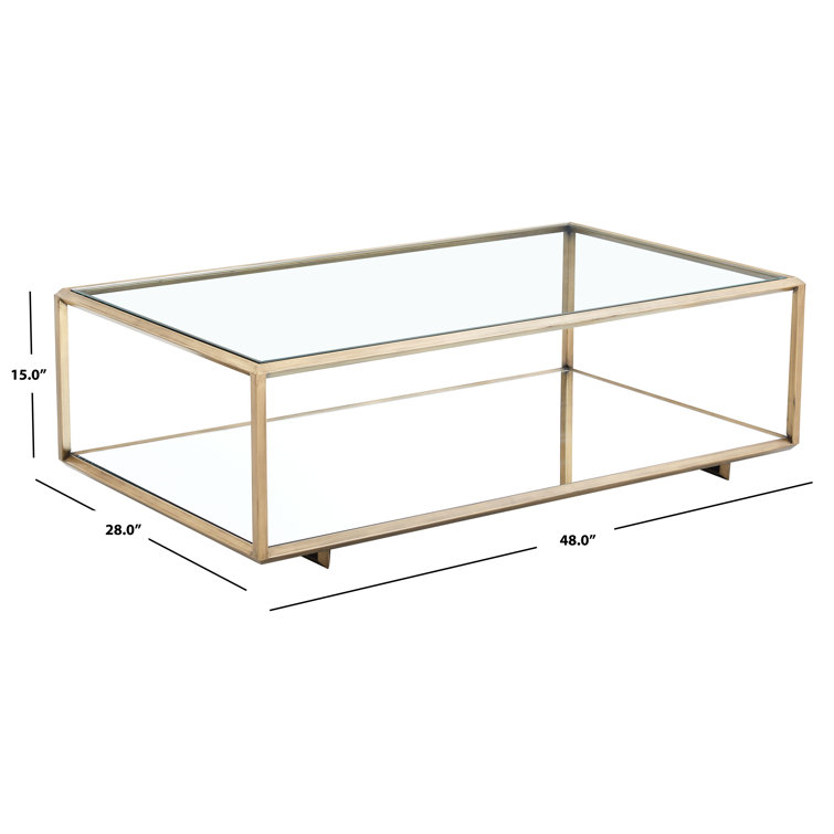Florabella Bronze Mirrored Glass Coffee Table with Storage