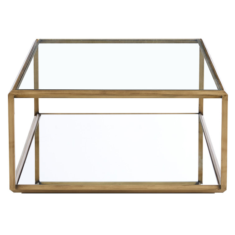 Florabella Bronze Mirrored Glass Coffee Table with Storage