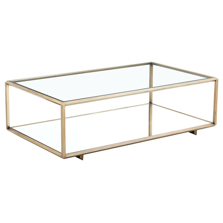 Florabella Bronze Mirrored Glass Coffee Table with Storage