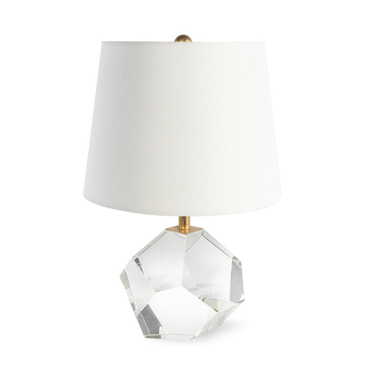 Celeste Crystal Mini Lamp with White Linen Shade