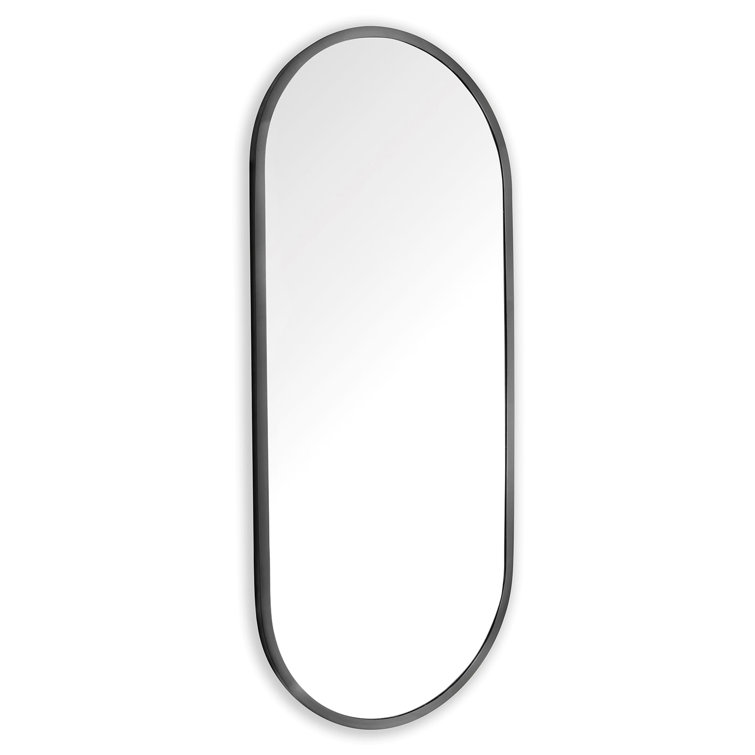 50" x 21" Natural Brass Oval Full Length Mirror