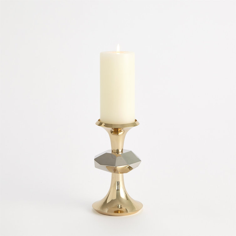 Gabriel Small Brass Pillar Candle Holder