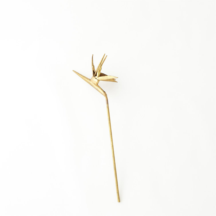 Vintage Parisian Brass Bird of Paradise Decor, 45.5" H