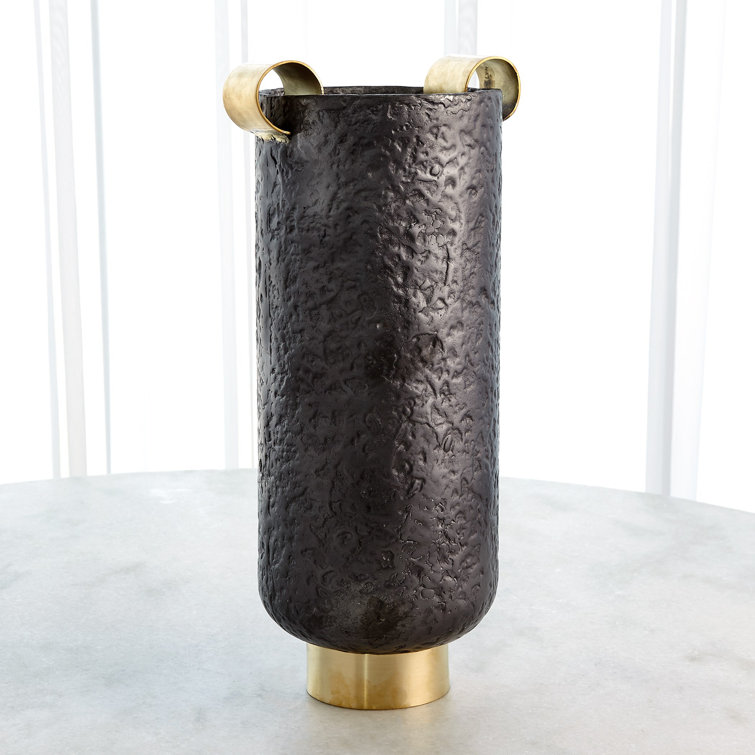 Global Views Amphora Large Ferro Urn in Gunmetal and Brass