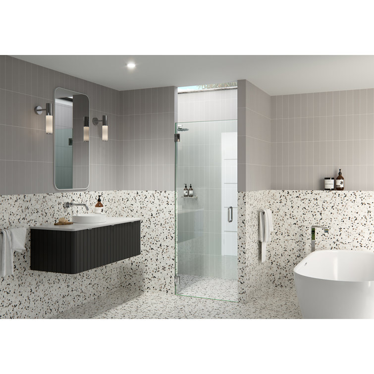 Albedo 78" Frameless Hinged Shower Door in Polished Chrome