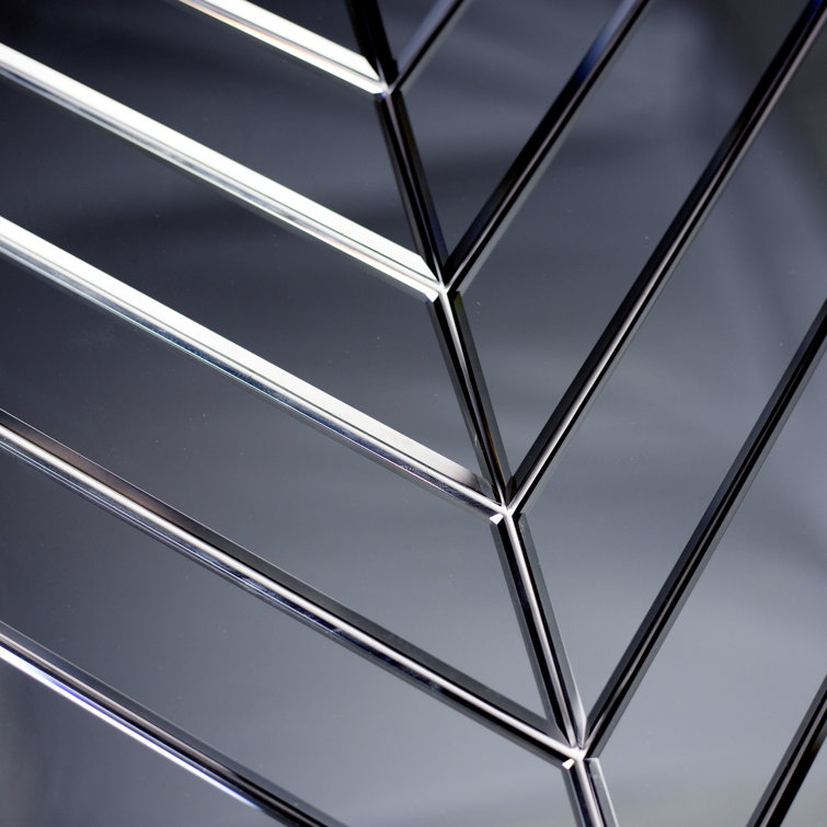 Graphite Blue Glass Chevron Wall Tile for Kitchen and Bathroom