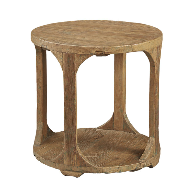 Pamlico 24" Round Honey-Toned Solid Wood End Table