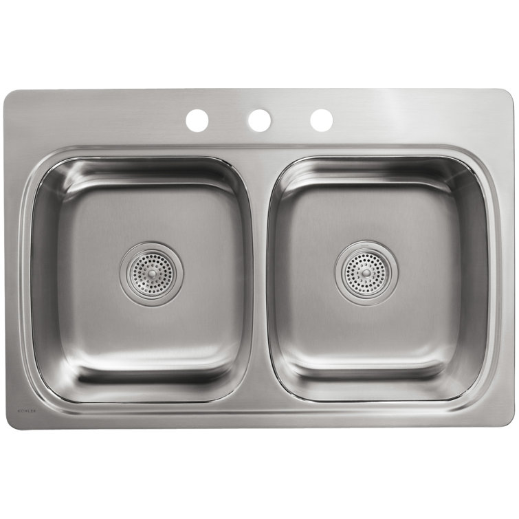 Stainless Steel Double Bowl Top-Mount Kitchen Sink