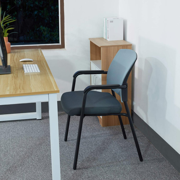Gray Mesh Stackable Office Chair with Metal Frame