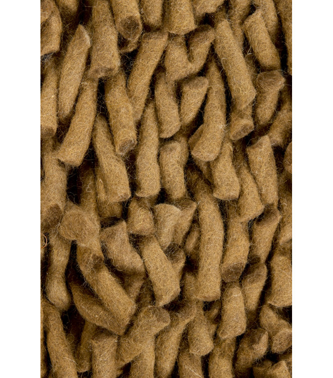 Montaro Rectangular Brown Wool Shag Rug with Cotton Backing