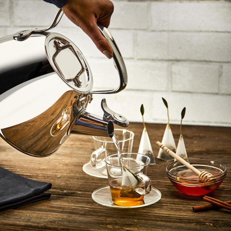 2-Quart Silver Stainless Steel Whistling Tea Kettle
