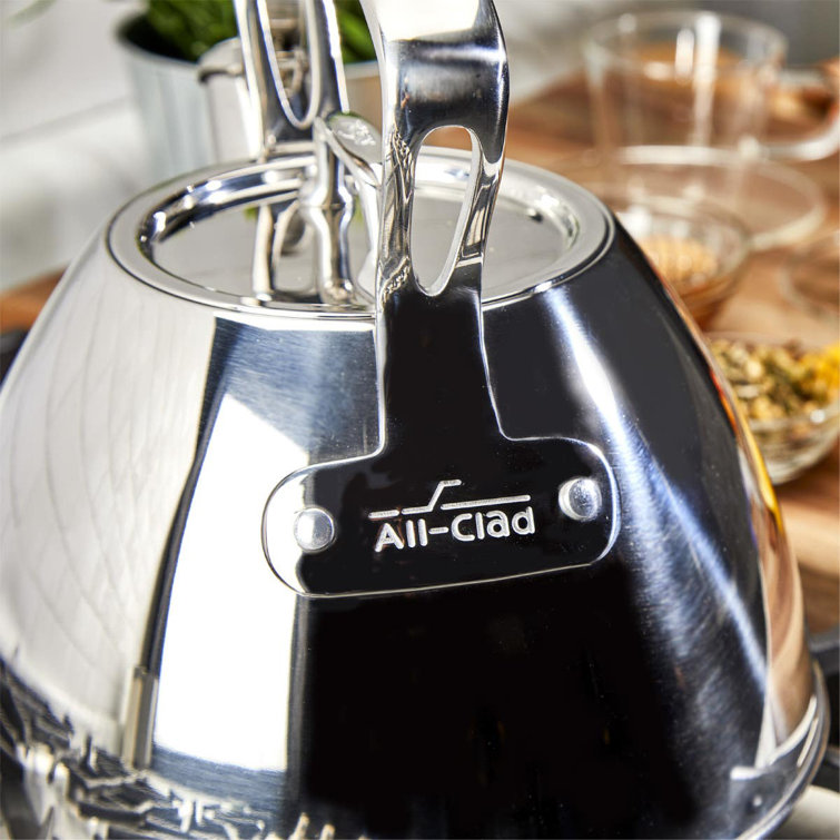 2-Quart Silver Stainless Steel Whistling Tea Kettle