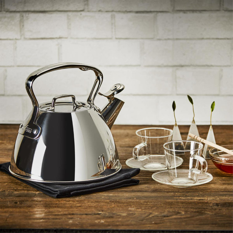 2-Quart Silver Stainless Steel Whistling Tea Kettle