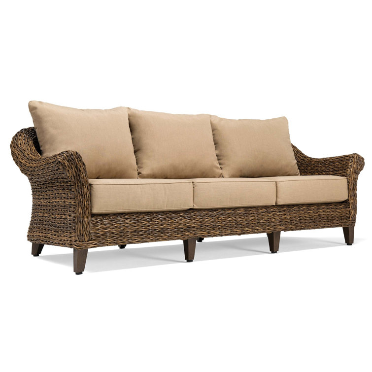 Cayman 8 Piece Beige Rattan Seating Group with Sunbrella Cushions
