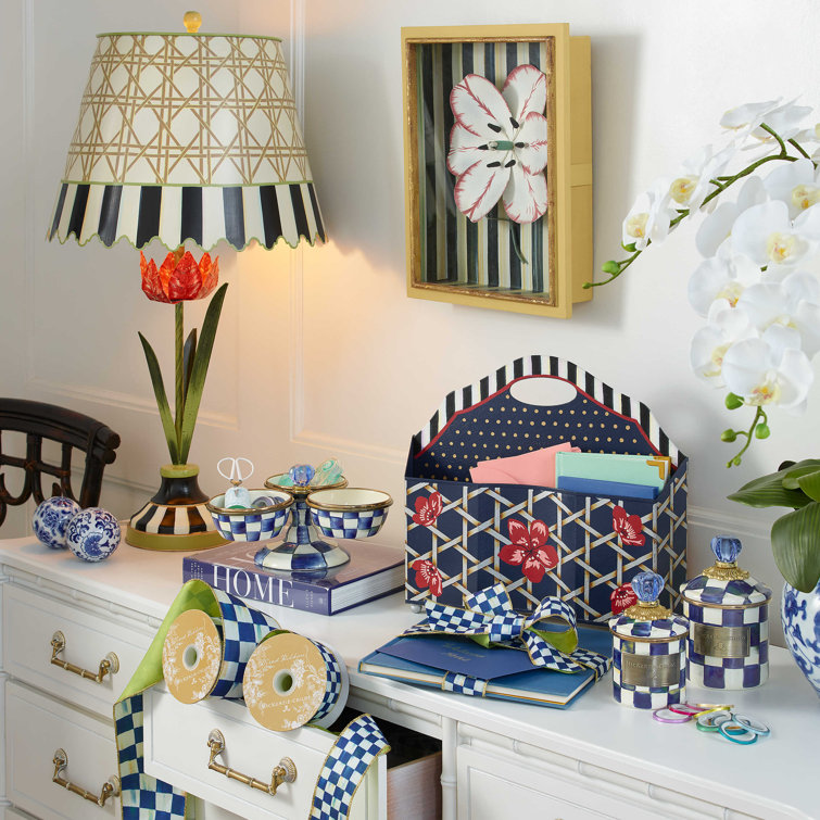 Mini Blue and White Hand-Painted Glass Canister