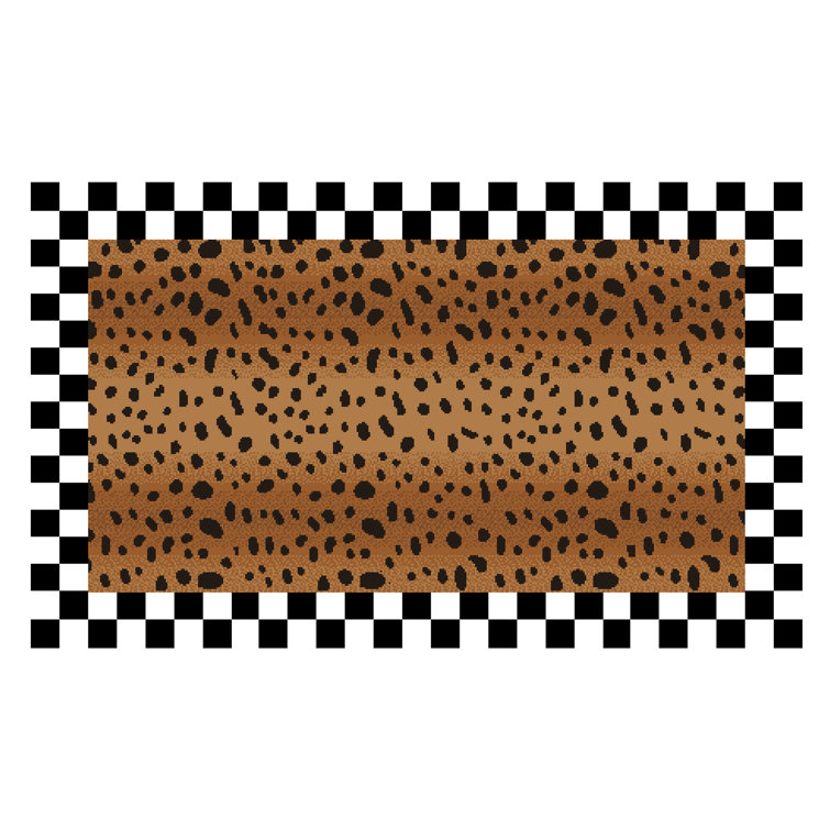 Handmade Black and White Cheetah Wool Tufted Rug 6'