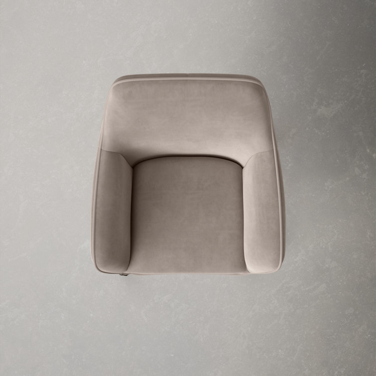 Gray Velvet Swivel Office Chair with Black Steel Base