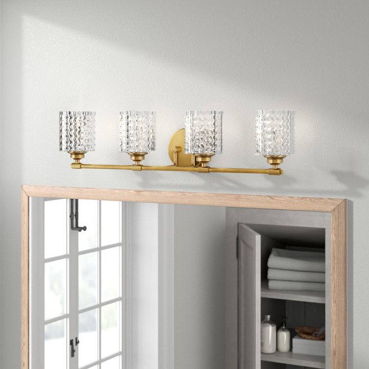 Heritage Brass 4-Light Dimmable Vanity Light with Clear Glass Shades