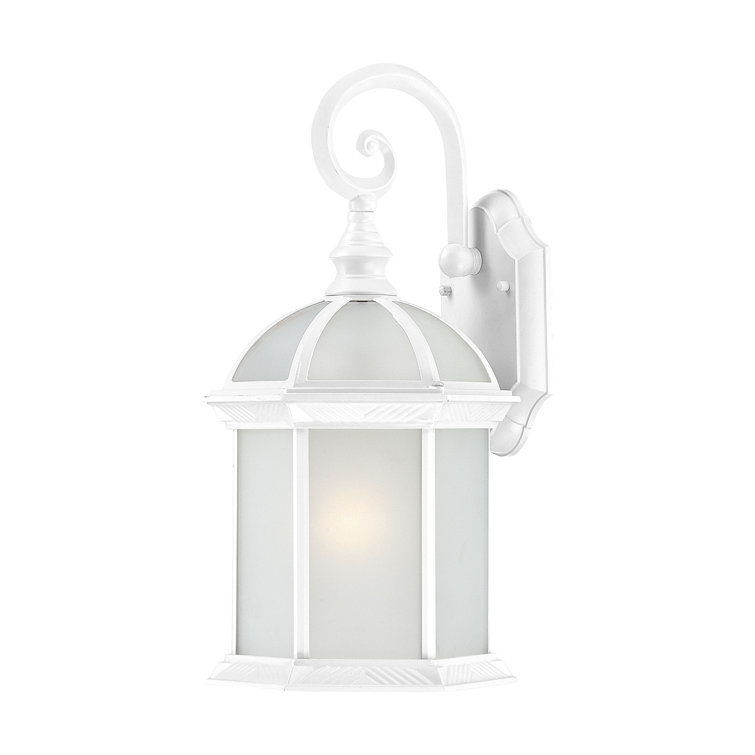 Charming Traditional White Lantern Wall Sconce, 19" Height