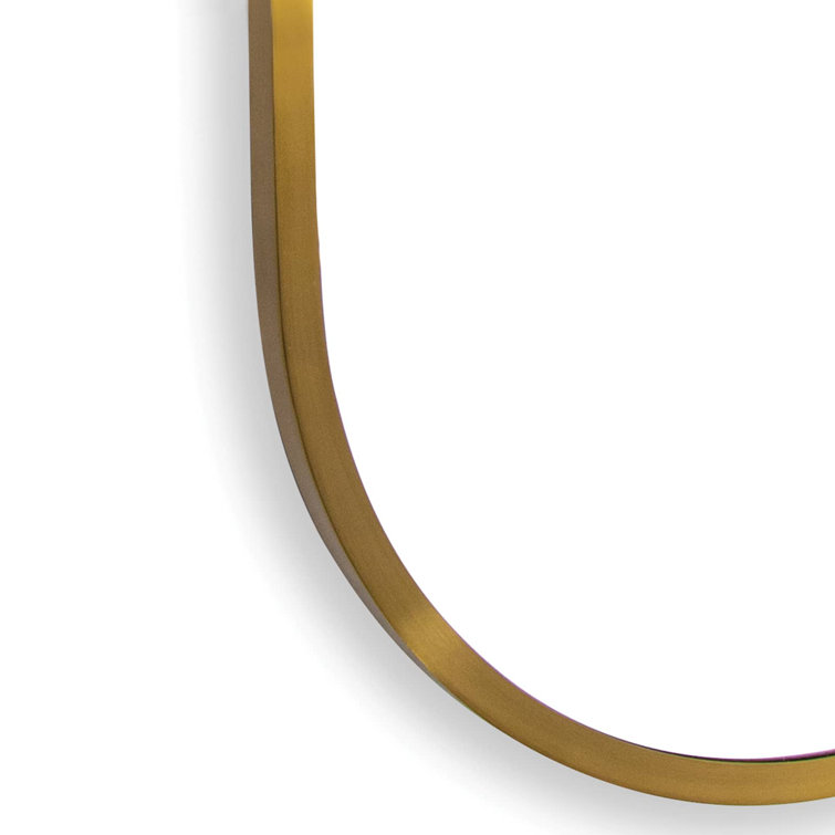 50" x 21" Natural Brass Oval Full Length Mirror