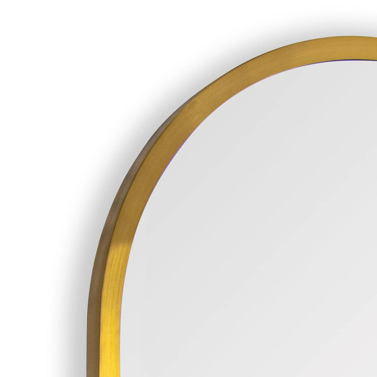 50" x 21" Natural Brass Oval Full Length Mirror