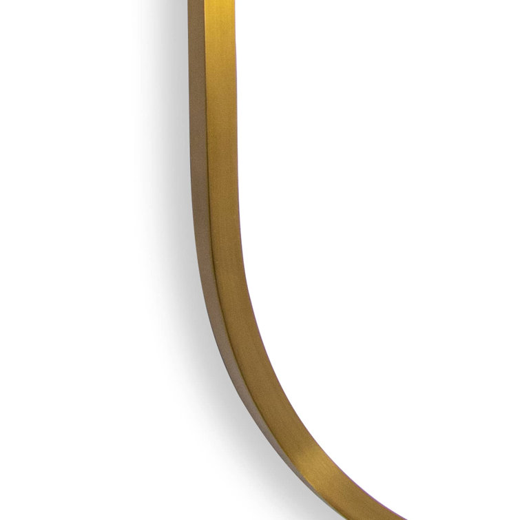 50" x 21" Natural Brass Oval Full Length Mirror