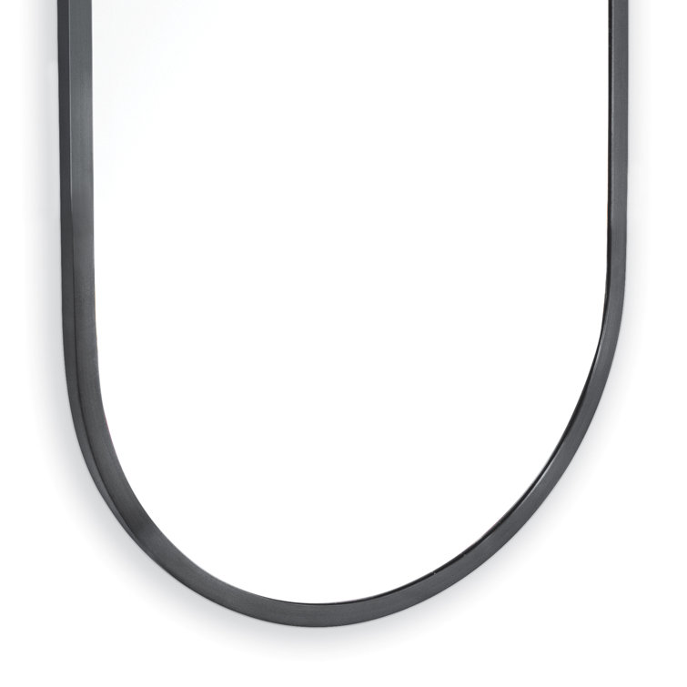 50" x 21" Natural Brass Oval Full Length Mirror