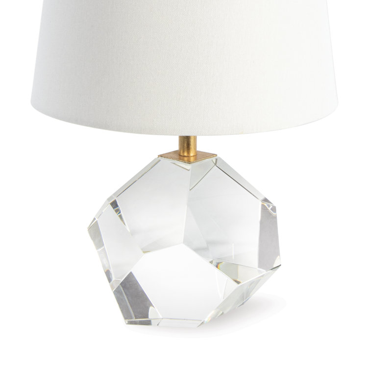 Celeste Crystal Mini Lamp with White Linen Shade