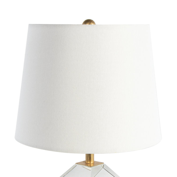 Celeste Crystal Mini Lamp with White Linen Shade