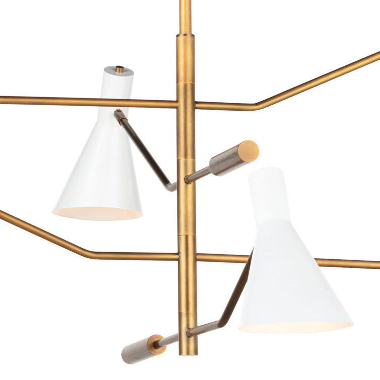 Spyder White and Gold Adjustable Steel 4-Light Chandelier