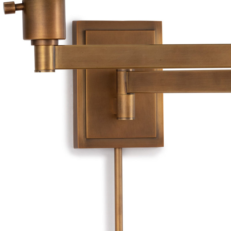Natural Brass Dimmable Linen Shade Wall Sconce