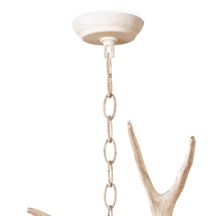 Natural Antler 12-Light Resin and Steel Chandelier