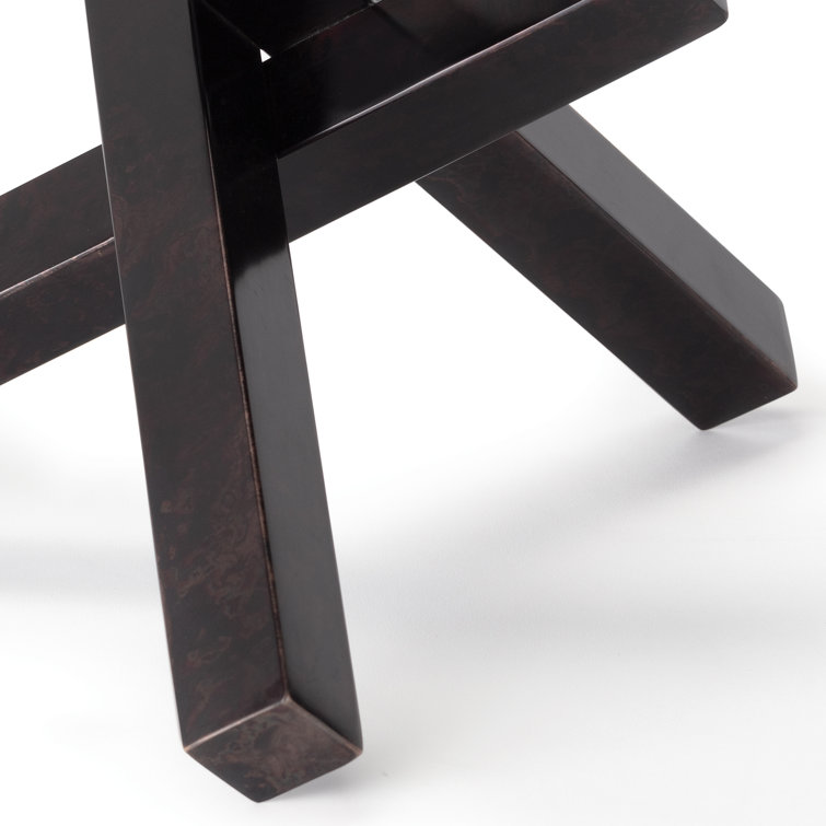 Patina Finish Zinc Metal Intersecting Sculpture