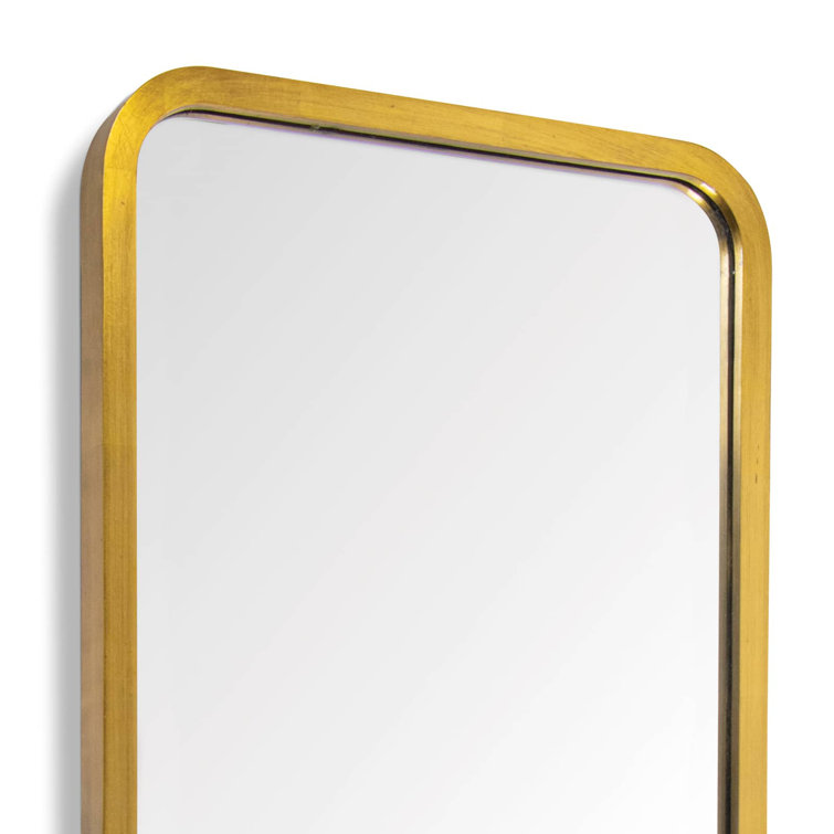Scarlett 43" Gold Leaf Rectangular Bathroom Mirror