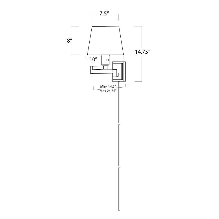 Oil Rubbed Bronze Adjustable Sconce with Linen Shade