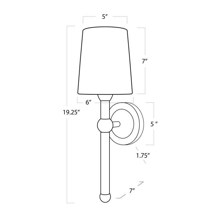 Natural Brass Wall Sconce with Linen Shade