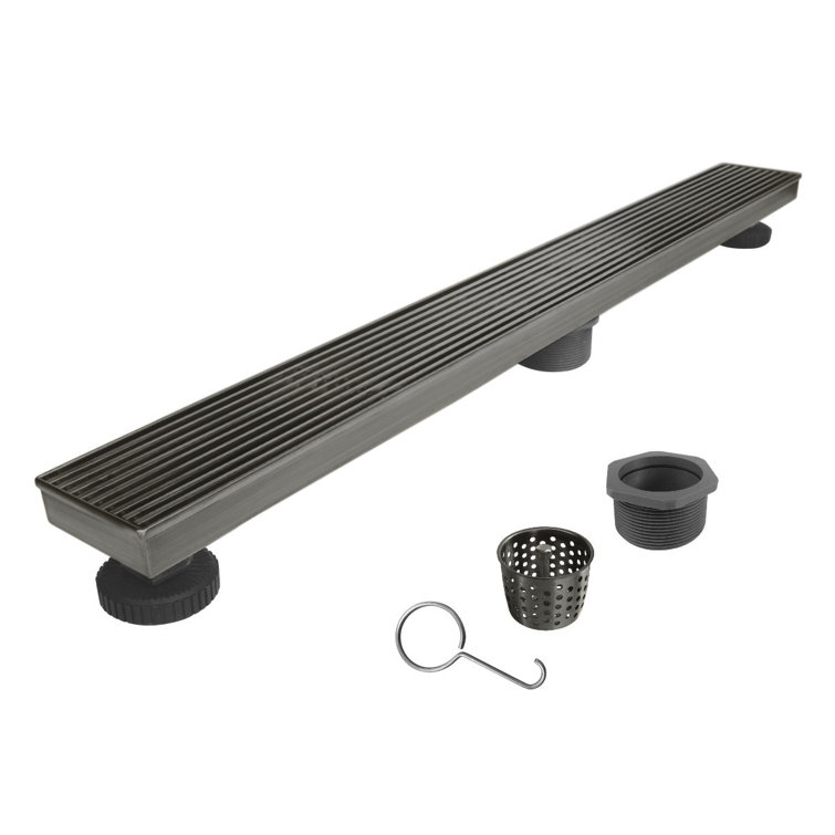 32-Inch Brushed Gunmetal Stainless Steel Linear Shower Drain