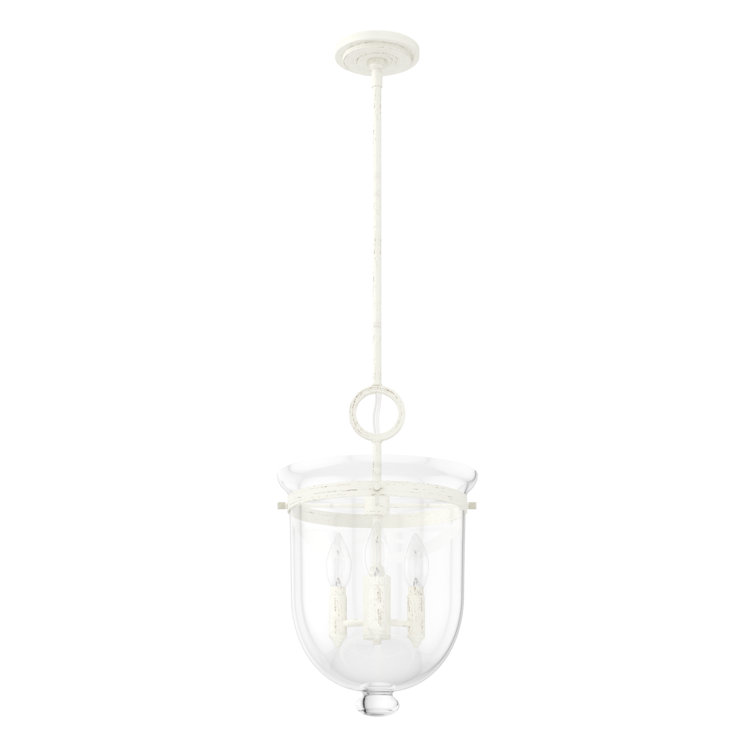 Belltown Transitional 3-Light White Glass Urn Pendant