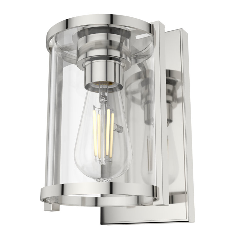 Polished Nickel Dimmable Art Deco Wall Sconce