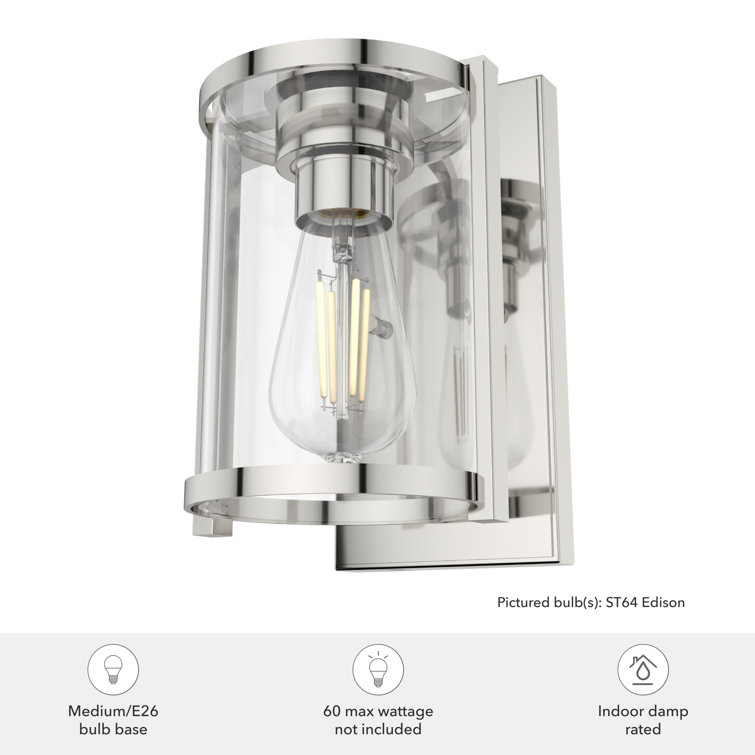 Polished Nickel Dimmable Art Deco Wall Sconce